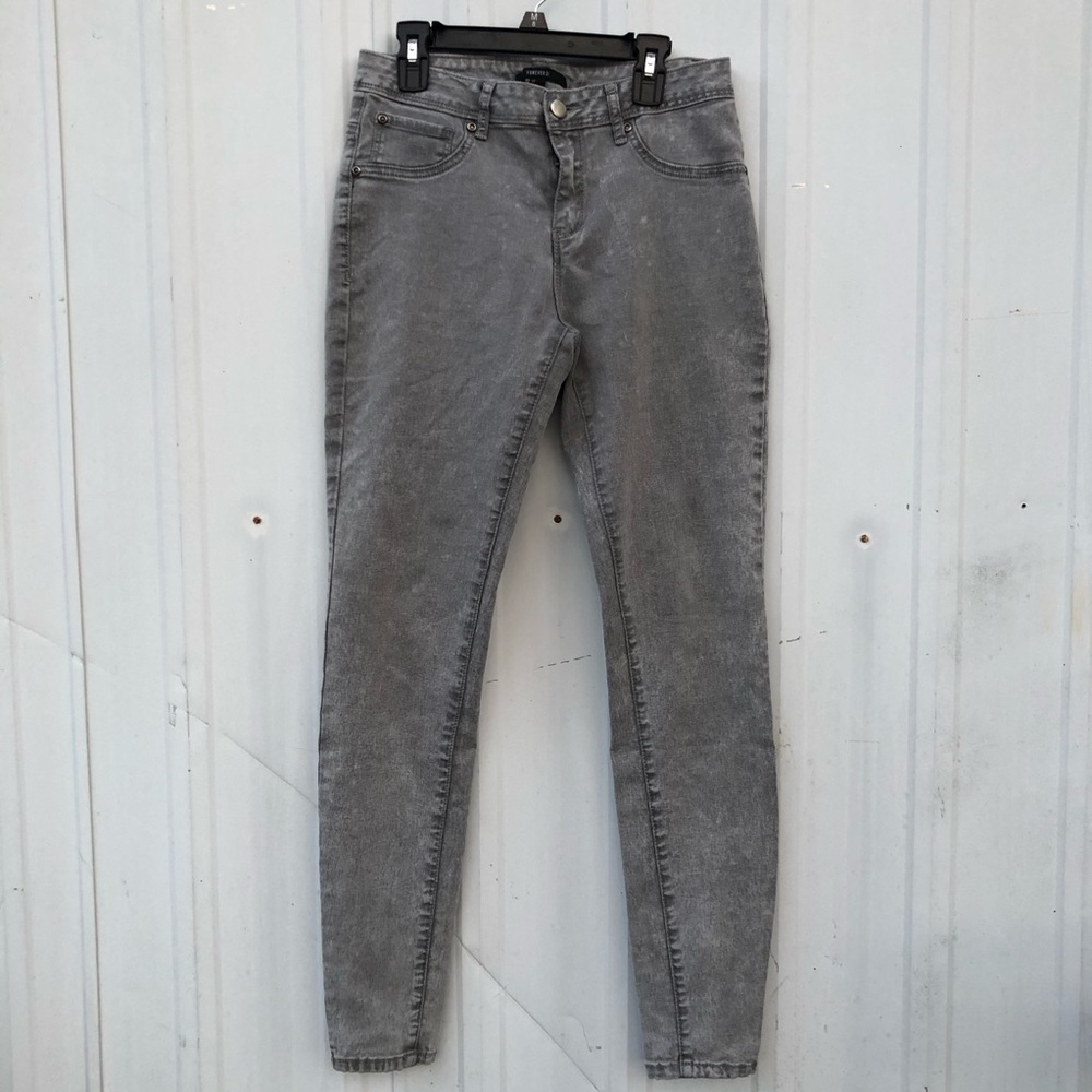 f21 gray acid wash skinny jeans - Picture 4 of 4